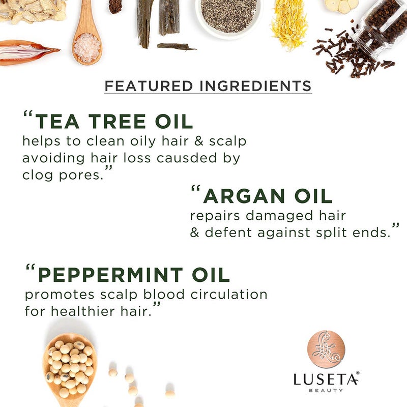 L LUSETA Luseta Tea Tree Oil Conditioner - Natural Anti Dandruff Treatment for Dry and Damaged Hair, Sulfate Free & Safe for Color Treated Hair 33.8oz - Image 3